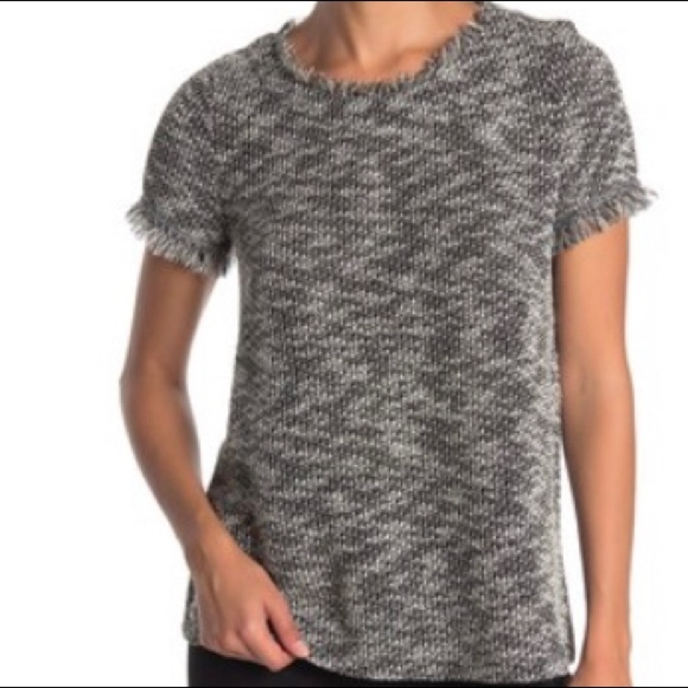 Black and white tweed top!